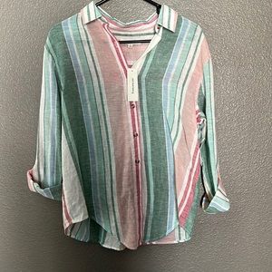 NWT Striped Button Down Top - Size Smalll